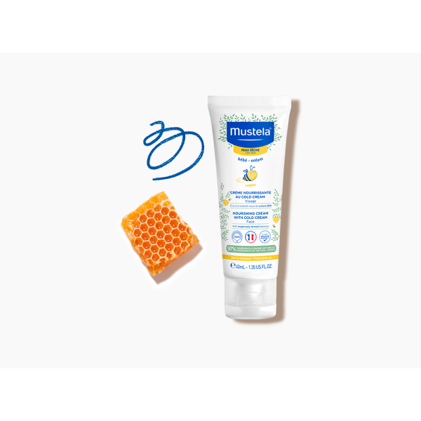 Живильний крем для обличчя з кольд кремом - Mustela, 40 мл