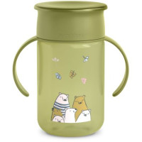 Пляшка+непроливайка, "Bear Family", зелена, Suavinex, 340 мл 