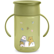 Пляшка+непроливайка, "Bear Family", зелена, Suavinex, 340 мл 